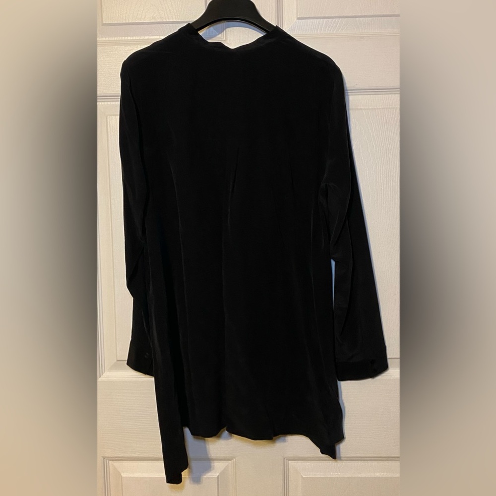 Eileen Fisher Silk Mandarin Collar Shirt Size L - Picture 3 of 7